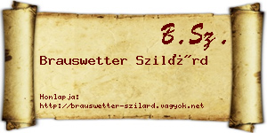 Brauswetter Szilárd névjegykártya